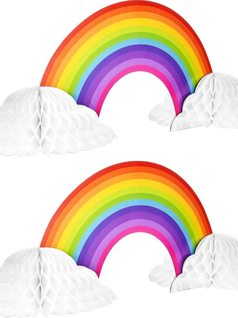 2 Pieces Rainbow Table Decorations Centerpiece with Clouds